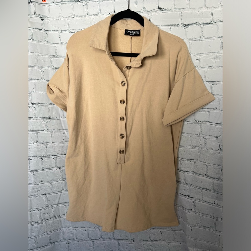 Kittenish Tshirt Button Up Romper - image 1